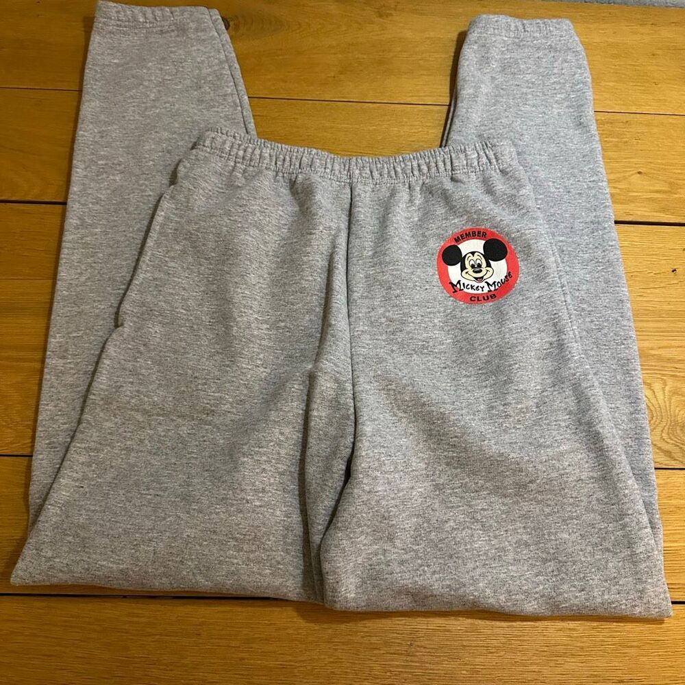 Vintage Disney store Mickey Mouse club jogger sweat unisex gray small - Picture 2 of 10